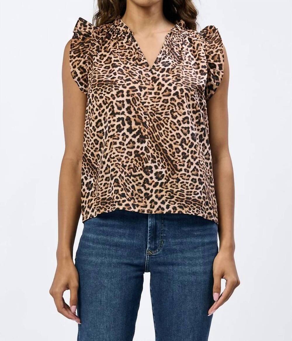 NEW DEAR JOHN DENIM puja novelty safari top in leopard